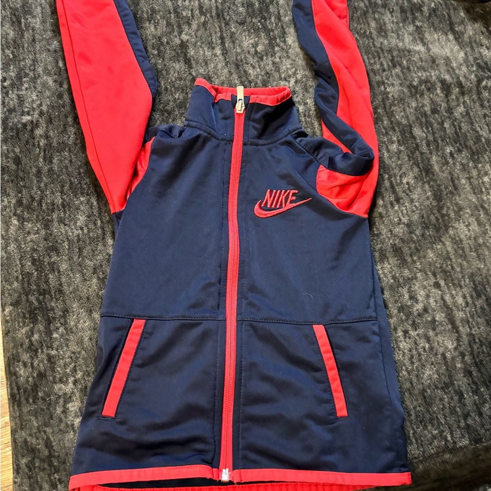 Nike Blue and Red Zip-Up Jacket